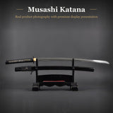 Musashi Katana, Hand Forged 1095 Clay Tempered Full Tang Samurai Sword