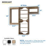MODCART Modular Closet System, 66" Wide Closet Organizer System with Towers and Hanging, Wood Closet Tower Storage for Walk In Closets, Wall Mounted Wardrobe Organizer Kit System, Bedroom, Wood