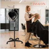 TASALON Professional Hooded Bonnet Hair Dryer Stand with Adjustable Timer, Rolling Wheels - Portable Floor Standing Dryer for Home Salon & Beauty Spa Equipment