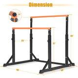 Bongkim Dip Bar, Heavy Duty Dip Station with 7 Height Levels, 800lbs Adjustable Parallel Bars for Tricep Dips Pull-Ups L-Sits Calisthenics Exercises Strength Training (Orange)