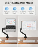 Laptop Stand for Desk, Adjustable Aluminum Laptops Arm Mount for 14-17 Inch Notebook & 32" Monitor