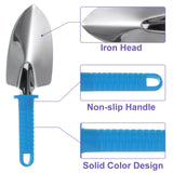 1 Set Garden Tool Set 10 Pieces Plastic Gardening Planting Tools Kits with Shovels, Rake, Scissor, Trimmer, Blue