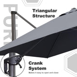 PURPLE LEAF Patio Umbrella 10' x 13' Built for Lasting Comfort Light Grey