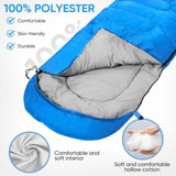 OBTANIM Sleeping Bags Portable Waterproof Camping Sleeping Bag for Adults Kids 4 Seasons Cold Weather or Warm Backpacking Hiking Travel Indoor Outdoor Use (Blue)