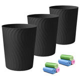 Small Trash Can, 3 Pack 1.8 Gallons Bathroom Trash Can, Slim Waste Basket, Round Garbage Can