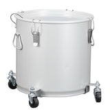 Fryer Grease Bucket 8 gal, Coated Carbon Steel Oil Filter Pot with Caster Base, Oil Disposal Caddy, Transport Container with Lid Lock Clip Nylon Filter Bag, Silver