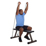 HolaHatha Home Gym Steel Workout Bench for Barbell, Weight Lifting, and Exercise, Black HolaHatha