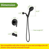 VIKASI Tub Shower Faucet Set with 10 Spray Handheld Shower Matte Black Shower Head and Handle Set Shower System with Tub Spout 4.7 Inch Shower Handheld Shower Fixtures Tub and Shower Trim Kit