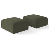 40" Oversized Square Corduroy Ottoman, Large Ottoman Pouf Footstool, Green