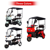 DXTSH MT H40 Passenger Electric Golf Cart Elderly Scooters, 3-Wheel Electric Vehicles, Disabled Scooters (MT-H40-Red 60V20AH)