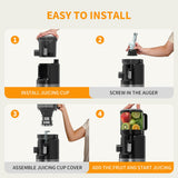 Juicer Machines, Cold Press Juicer with 6" Extra-Large Feed Chute, 400W Motor, High Juice Yield, Easy to Clean, Dishwasher Safe Parts, 3-in-1 for Juice, Nut Milk & Sorbet, Whole Fruits & Vegetables