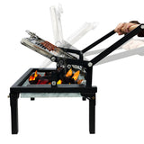 Folding Barbecue Grill, Portable Charcoal Grill with 360 Degree Rotating Cooking Grille, Cooking Grill with Adjustable Tray, Suitable for Outdoor Camping Picnicking Backyard Garden Parties