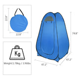 Outvita Pop Up Shower Tent, Instant Privacy Camping Changing & Toilet Tent, 6.23FT Portable Outdoor Shelter for Hiking Fishing Picnic Beach with Carring Bag 4 Stakes (Blue)