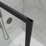 GDGZQD 34" X 75" Shower Door Clear Tempered Glass Framed Shower Screen Walk-in Black Finish, Shower Screen Walk-in Black Finish