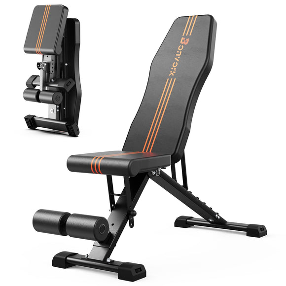 800LBS Adjustable Weight Bench - Bonvork Foldable Workout Bench Press with 20.5'' Extended Base for Home Gym, Folding Decline Incline Strength Training Bench for Full Body Exercise - 2024 Version dzotmyn
