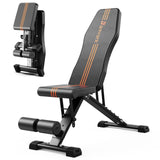 800LBS Adjustable Weight Bench - Bonvork Foldable Workout Bench Press with 20.5'' Extended Base for Home Gym, Folding Decline Incline Strength Training Bench for Full Body Exercise - 2024 Version dzotmyn