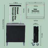 Folding Utility Cart Portable Rolling Crate Handcart Shopping Trolley Collapsible Tool Box, with Lid, on Rotate Wheels (Black)
