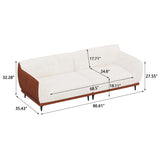 NessCarsti 86.61" 3-Seater Fabric Sofa, Modern Minimalist Upholstered Couch