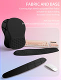 Hokafenle 2in1 Combination, Wave Keyboard Wrist Rest and Ergonomic Curvature Mouse Pad Wrist Support for Relieve Wrist Pain, Filled with Soft Cushion Memory Foam, Black