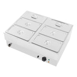 6 Pot Electric Food Warmer Steamer Buffet Server Heater Countertop Plate 850W Buffet Food Warmer Steam Table Large Capacity for Catering, Restaurant, Party