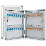 Wall Mounted Key Cabinet - Metal Key Safe for 120 Keys - Secure Outdoor Lock Box with Key Fobs & Cards Hooks - Durable Lockable Storage Solution for Home & Office Organization