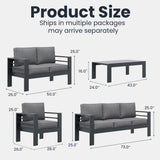5 Pieces Modern Aluminum Patio Furniture Set