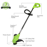 Greenworks 48V 17" Cordless Electric Lawn Mower, Leaf Blower, String Trimmer, (2) 4.0Ah Batteries and Rapid Charger