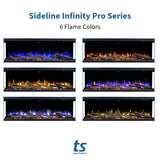 Touchstone Sideline Infinity Pro 3-Sided Smart 72" WiFi-Enabled Electric Fireplace - 80051 - Built-in - 6 Realistic Flame Colors- 13-Color Down Lighting- Crackle Sound- 1,500W Heater