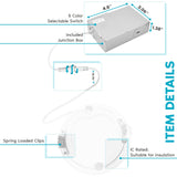 Luxrite 16-Pack 6 Inch Ultra Thin LED Recessed Lighting, 14W, 5 Color Selectable 2700K | 3000K | 3500K | 4000K | 5000K, CRI 90, 1150 Lumens, Dimmable LED Wafer Lights, Wet Rated, IC Rated, Baffle Trim