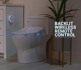 BidetKing Crown Elongated Bidet Toilet Seat, Endless Warm Water, Strong Spray, Backlit Remote, Multi-color LED, Ultra Slim, Stainless Steel Nozzle, Sittable Lid, 3 Year Warranty
