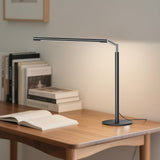 SIBRILLE Metal LED Desk Lamp, 16" Dimmable Desk Light with Base, 15W 1200LM, Adapter Included, Color & Brightness Adjustable, Modern Tall Table Lamp for Home Office Reading Study Task Laptop, Black