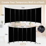 Room Divider 8 Panel Room Dividers/Wheels, Room Divider Panel for Office Room Partitions and Dividers, Portable Partition Wall Divider for Room Separation, Fabric Folding Room Dividers and Screens HOMSCREENER