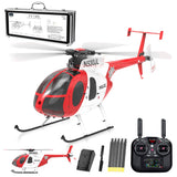 rcxperts YU Xiang F119S MD500 Remote Control Helicopter, 1/16 2.4G 9CH 250-Class 6-Axis Gyro Military RC Helicopter with 6G/3D Switchable Modes and Optical Flow for Adult(Red & White/1 Battery)