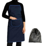 innovex origamissimo Strapless Apron – No Shoulder Strain ONE TOUCH APRON PRO with Pocket - Japan Brand (Blue)