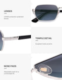 SOJOS Retro Rectangle Polarized 90s Sunglasses Women Men SJ1270 Silver/Blue