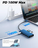 USB C Laptop Docking Station Dual HDMI Monitor 10in1 Dongle Type-C Hub Dock