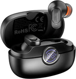 Rulbovs Wireless Earbuds Bluetooth 6.0, Bass Stereo Sound with ENC Noise Cancelling Mic, LED Power Display, IP7 Waterproof, 60H Playtime, Ergonomic in-Ear Earphones for Phone Sport Laptop (Black)