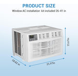 Smart Window Air Conditioner 2PCS, 8,000 BTU Cools Up to 350 Sq.Ft – Quiet 115V Cooling, WiFi & App Control, Voice Compatible, Dehumidifier, Timer, Remote – Ideal for Bedroom, Living Room, Office