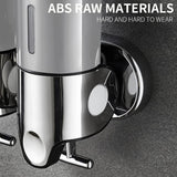 No-Drill 3 Pack 500ml Wall Mounted soap Dispenser for Bathroom and Kitchen, Shampoo and Conditioner Dispenser Drill Free with Adhesive(Round-Silve)