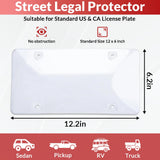 2 Pack Clear License Plate Covers - License Plate Protector Unbreakable Plastic Shields Tag Holder Fits for Standard US Plates (12.2" x 6.3")