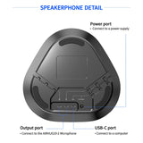 Bluetooth Speakerphone, Conference Speaker with Microphone,360°Voice Pickup, with 2 Expansion Microphones, fits 8 People AIRHUG