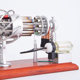 MechPuConToy Stirling Engine Model, 16 Cylinder Stirling Engine Model Swash Plate Glass Hot Cylinder Engine Model Kit