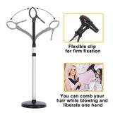 Erytlly Hair Dryer Stand Hands Free 360-Degree Rotating Adjustable Height Metal Hair Dryer Stand Blow Dryer Holder About for 0.5kg Hair Dryer in Bathroom, Vanity, Makeup Room