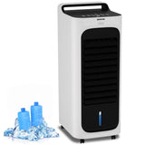 SAYDSI Electric 2-in-1 Cooling Tower Fan & Heater Combo used in Summer and Winter for Bedroom Home Office Large Room with Ice Packs,Water Tank,Timer(White)