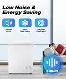 rosmena Chest Freezer, Deep Freezer 5 Cubic Feet with Removable Baskets & 6 Adjustable Temperature & Top Open Door