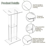 Acrylic Clear Lecterns Podium Stand, 50 Inch - Pulpits for Classrooms, Weddings, Churches, Conference, Speeches