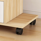 PXIWDAN Printer Stand Wood Printer Stand with Wheels Movable Cart Storage Rack Office with Drawer Shelf for Office(B)