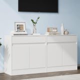 Housoul Buffet Cabinet [Set of 2] with 2 Doors and Drawer, White