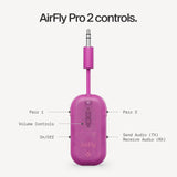 Twelve South AirFly Pro 2, Bluetooth Adapter, Pair 2 AirPods, Fuchsia Ice