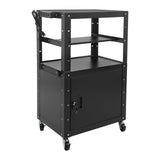 Utility Steel AV Cart w/Universal Wheels,Heavy Duty Av Cart w/Keyboard Tray